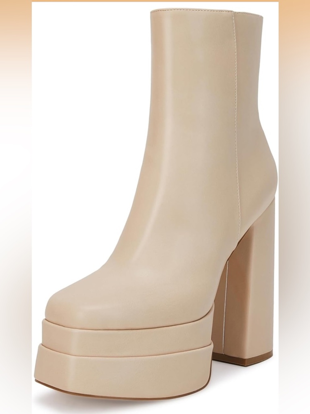 Cream Platform Booties